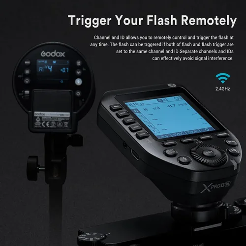 Vista 4 de Godox XProII-N Disparador de flash inalámbrico para cámaras Nikon, transmisor de flash inalámbrico TTL 2.4G HSS 1/8000s, función de transformación