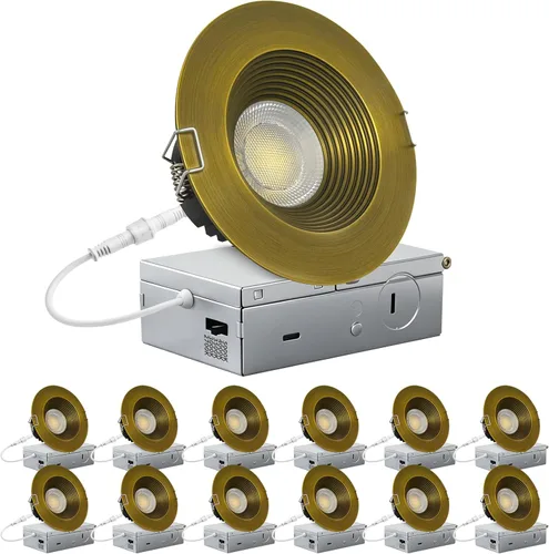 Vista 36 de Adetu lámpara de techo empotrable antirreflejos LED de 2 pulgadas, 5 CCT, con caja de conexiones, 2700K/3000K/4000K/5000K seleccionables, CRI90+, 8