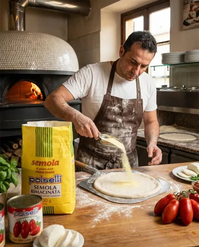 Vista 7 de POLSELLI Harina de sémola italiana, 11 libras (5 kg), Sémola molida fina Rimachinata para pasta fresca, pan, trigo duro, Producto de Italia, Fine