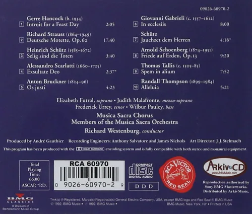 Vista 2 de Songs and Psalms of the Divine - Choral works by Tallis Bruckner R Strauss Randall Thompson Arnold Schoenberg etc