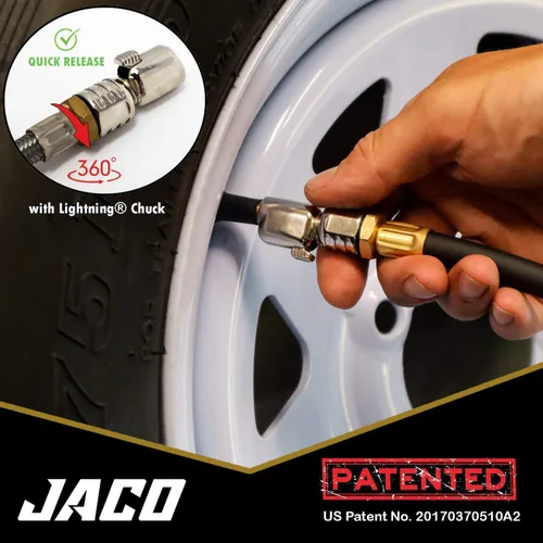 Vista 6 de JACO FlexFlow - Kit de inflado de neumáticos (JSP-3000) con medidor de inflador digital FlowPro 2.0 (200 PSI), manguera de compresor de aire Flexpro
