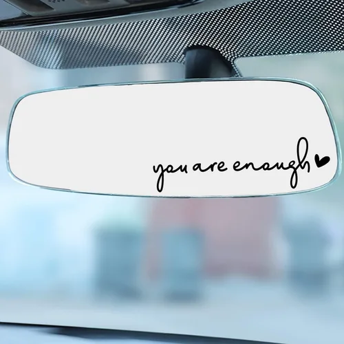 Vista 6 de 3 calcomanías con el texto “You are Enough” para espejo retrovisor, para auto, para vasos térmicos, botellas de agua y ventanas, calcomanías
