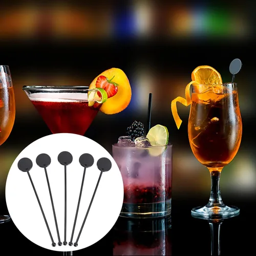 Vista 6 de Angoily 100 piezas de plástico para mezclar bebidas, batidora, batidora, barra de agitación, para mezclar café, whisky, bebidas