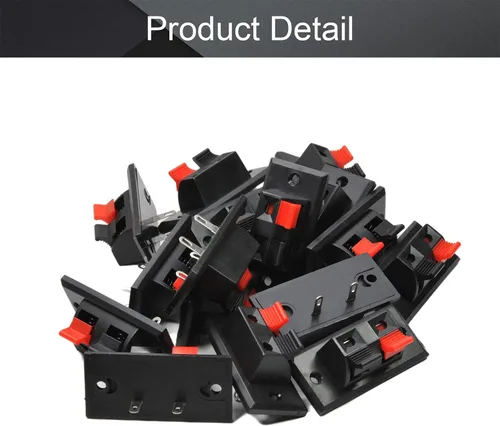 Vista 5 de Fielect 16 unids WP2-3 Clip de conexión de resorte de altavoz Terminales de 2 vías Bloque de tira Abrazadera de unión Clip de prueba Jack Socket