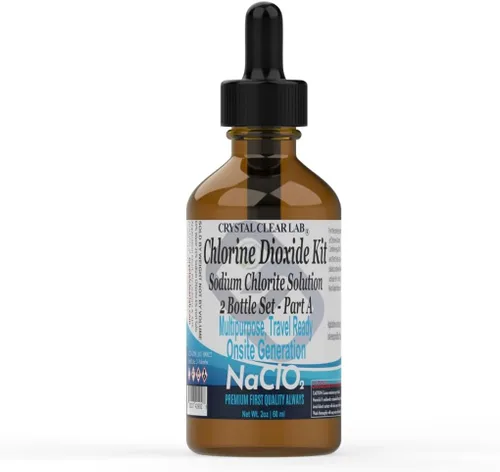 Vista 3 de CrystalClearLab Chlorine Dioxide - Kit de solución Pure ClO2, botellas de gota HCL tamaño individual (4 x 2 oz)