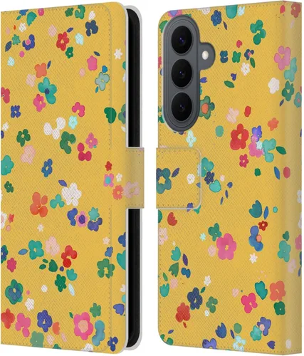 Vista 189 de Head Case Designs Officially Licensed Ninola Ditsy Flowers Yellow Nature Bold Leather Wallet Case Compatible with Samsung Galaxy A07 4G