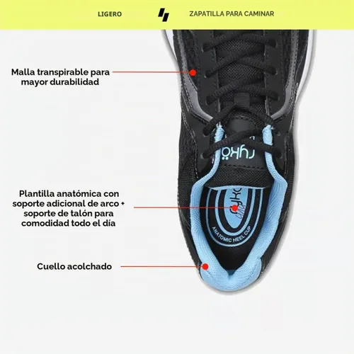 Vista 2 de Ryka Dash 3 - Zapato de senderismo para mujer Negro/Meteorito/Nc Azul