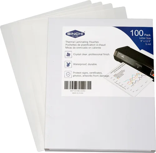 Vista 8 de SINCHI Bolsas de laminación térmica, 3 mil, transparentes, paquete de 200, hojas de laminado tamaño carta de 9 x 11.5 pulgadas