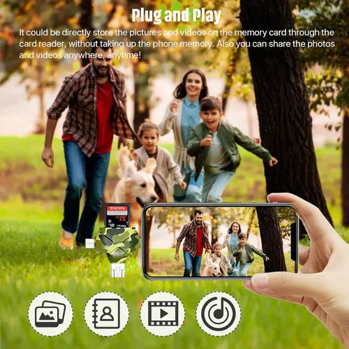 Vista 7 de Lector de tarjetas SD/Micro SD para iPhone/iPad/Android/Mac/Computadora/Cámara, Lector de tarjetas de memoria portátil triangular 4 en 1, compatible
