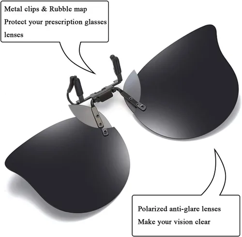 Vista 21 de Gafas de sol polarizadas con clip de ojo de gato, antirreflejos, protección UV, gafas de sol de gran tamaño sobre gafas graduadas
