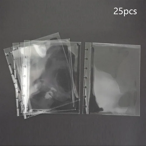 Vista 3 de Paquete de 25 hojas de repuesto para álbumes de fotos, fundas para 50 fotos, fundas para fotos de 5 x 7 pulgadas, 7 bolsillos para carpetas