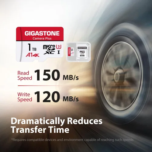 Vista 2 de GIGASTONE - Tarjeta Micro SD de 1 TB, Camera Plus, GoPro, cámara de acción, aplicación A1 Run para smartphone, compatible con Nintendo-Switch, 150