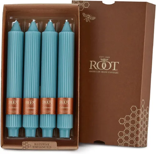 Vista 35 de Root Candles Juego de velas sin perfume de mezcla de cera de abeja de alta calidad, 5 pulgadas, azul Williamsburg, 8 unidades Williamsburg Azul