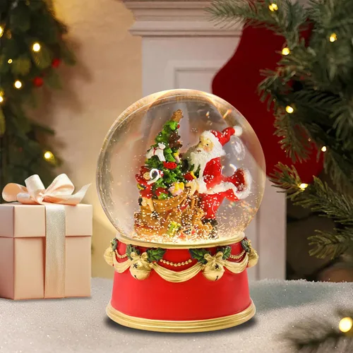 Vista 4 de MUMTOP Globos de nieve de Navidad, globos de nieve de Papá Noel con luces LED musicales que funcionan con pilas, globos de agua brillantes