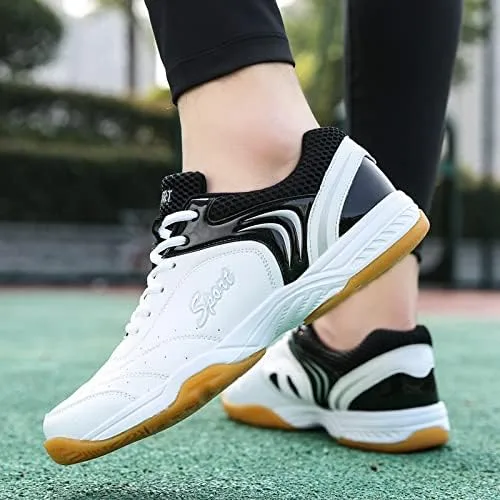 Vista 2 de Zapatos de pickleball para hombre, ligeros, antideslizantes, de bádminton, de caña baja, para interiores y exteriores, zapatos de entrenamiento
