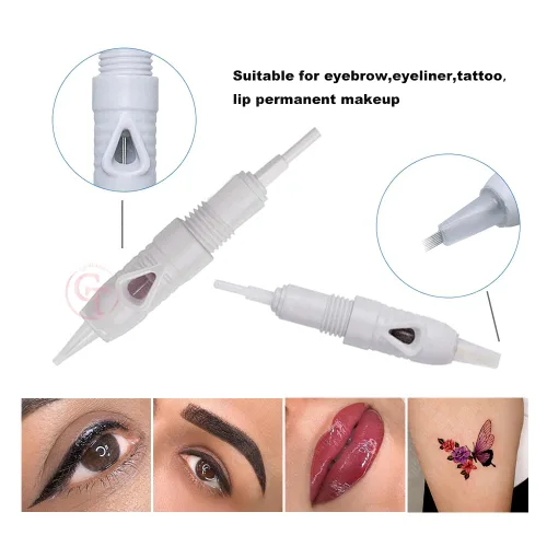 Vista 3 de Charmant Liberty - Cartucho de tatuaje de 0.315 pulgadas, agujas de microblading desechables semipermanentes para cejas, labios delineadores, 20