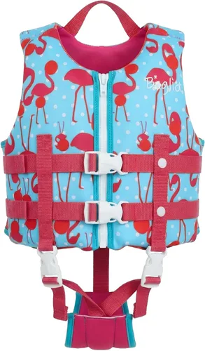 Vista 7 de Boglia Chaleco de natación para niños, chaqueta flotante para niños y niñas 20-30-40-50-60-70-80 libras, 1-9 años, cremallera, cinturones