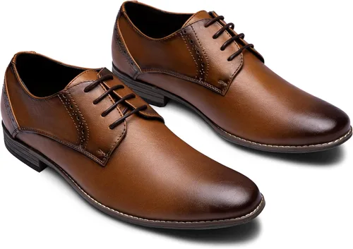 Vista 4 de Vostey Zapatos de vestir para hombre, zapatos Oxford formales, zapatos clásicos con cordones Derby