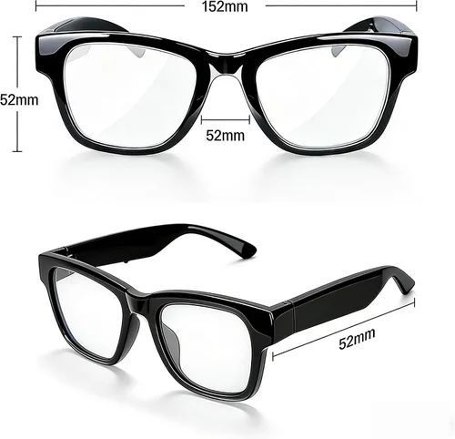 Vista 10 de Lentes inteligentes AI con GPT de chat, gafas Bluetooth con 164 idiomas para hombres y mujeres, reproducción de música y llamadas manos libres Negro