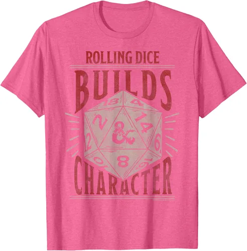 Vista 29 de Dungeons & Dragons Camiseta de manga corta con personajes Rolling Dice Builds, Negro