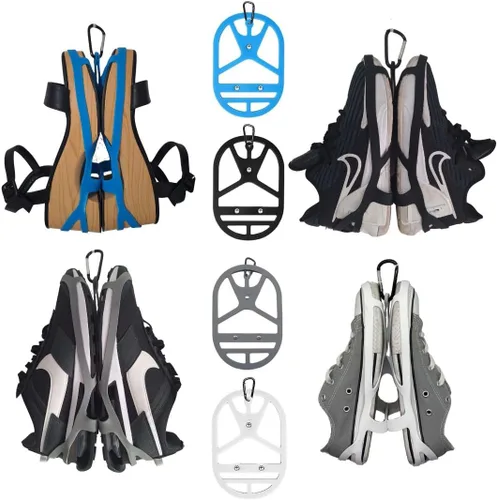 Vista 2 de Funda para zapatos para mochila con gancho de clip. Soporte para calzado con clip para tenis, tacos, bolos, fútbol, canasta, fútbol. Para viajes, al