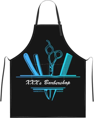 Vista 13 de Delantal de peluquería personalizado para hombres y mujeres, delantal de peluquería personalizado con bolsillos, delantal personalizado