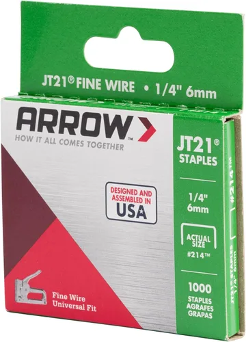 Vista 5 de Arrow 214 JT21 grapas de alambre delgado para pistolas y grapadoras de grapas, uso para tapicería, manualidades, reparaciones generales, longitud