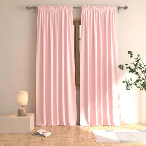 Vista 53 de UPOPO Cortinas beige de 45 pulgadas de largo para oscurecer la habitación, paneles de cortina para ventana, bolsillo para cortinero, cortinas
