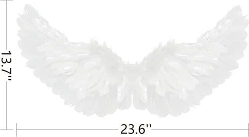 Vista 2 de Varita mágica de alas de ángel y halo para niños, disfraz de ángel para Halloween, fiesta de cosplay de Navidad