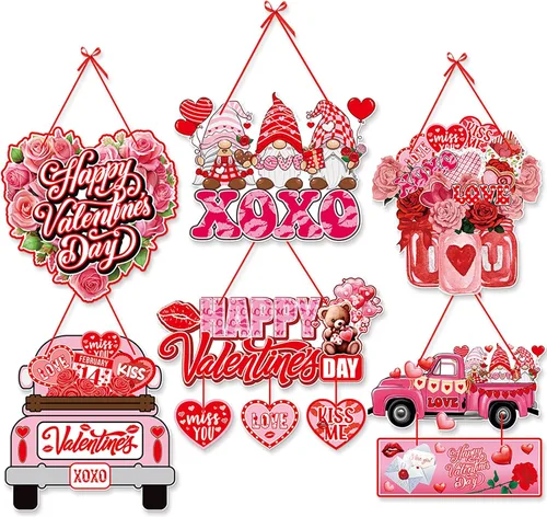 Vista 9 de Cartel de Navidad para puerta delantera de porche, decoración de Navidad en rojo y verde, carteles de papel para fiesta, carteles, árboles, alces