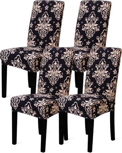 Vista 63 de Sufdari Juego de 2 fundas para sillas de comedor, fundas para sillas de cocina, fundas para sillas Parsons, protectores de sillas de elastano
