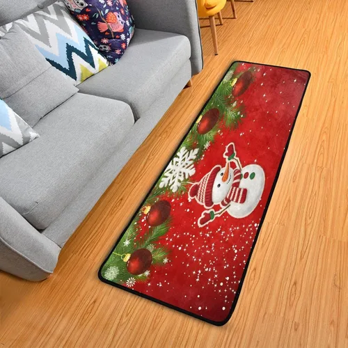 Vista 9 de Christmas Runner Rug, Cute Gnomes Christmas Pattern Runner Rug Floor Mat Non-Skid Kitchen Rug Soft Area Rug for Bathroom Entryway Hallway Dining