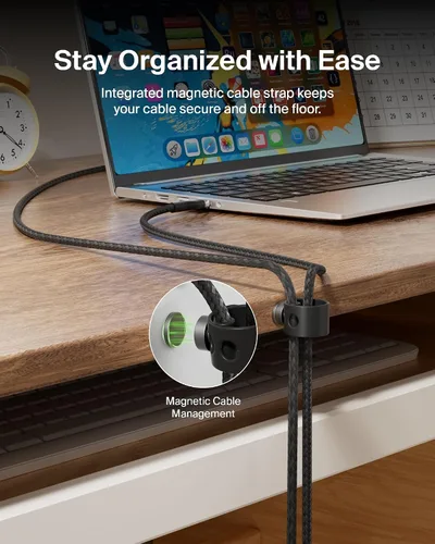 Vista 4 de Belkin BoostCharge Pro Flex Cable trenzado USB-C a USB-A (1M/3.3FT) Certificado USB-IF, cable de carga rápida para iPhone 17, iPhone 17 Pro, iPad