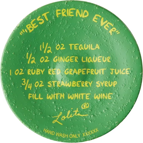 Vista 5 de Enesco Designs by Lolita Best Friend Ever - Copa de vino artesanal pintada a mano, 15 onzas, multicolor