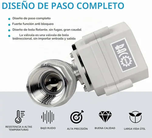 Vista 4 de BACOENG Válvula de bola motorizada de 2 vías, Válvula de bola eléctrica de 1 pulgada DN25, Válvula de agua eléctrica de acero inoxidable de 110VAC