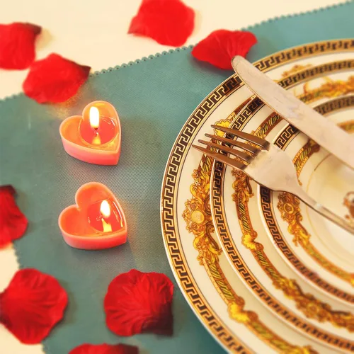 Vista 6 de Nuanchu 18 velas en forma de corazón para el día de San Valentín, velas de té de amor, velas para mesa de boda, centro de mesa, cena, decoración