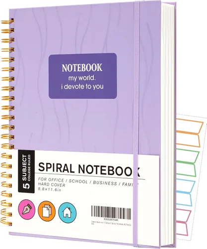 Vista 9 de Yoment Cuaderno de espiral de tapa dura de 8.5 x 11 pulgadas, 240 páginas, cuadernos grandes A4 para el trabajo, 100 GSM, cuaderno de papel