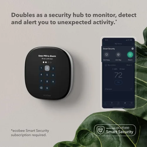 Vista 5 de ecobee Termostato inteligente mejorado, termostato Wifi programable Funciona con Siri, Alexa, Google Assistant, certificado Energy Star, Smart