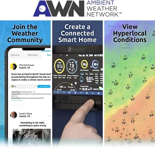 Vista 6 de Ambient Weather Paquete de piscina WS-2000 - Estación meteorológica inteligente para la piscina con monitoreo remoto WiFi y alertas