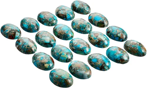 Vista 3 de rockcloud, piedras ovales semi-preciosas de sedimento marino (Jaspe del Mar) para hacer joyas