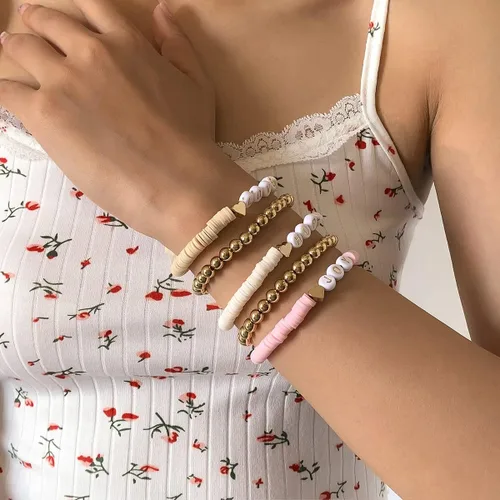 Vista 6 de 3000 cuentas redondas planas de polímero de vinilo Heishi cuentas de arcilla polimérica para hacer joyas, collares, pulseras y aretes (01-blanco)