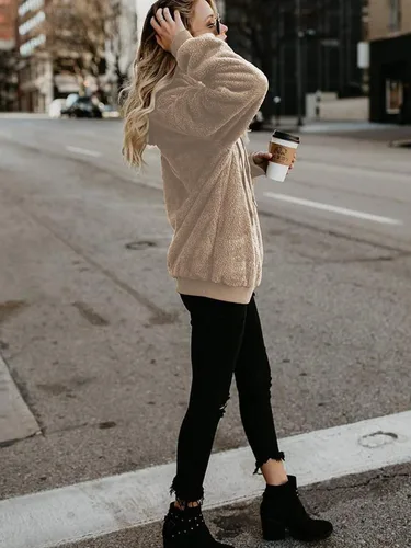 Vista 88 de Century Star Sudadera deportiva mullida de vellón con capucha para mujer de talla extragrande con bolsillos