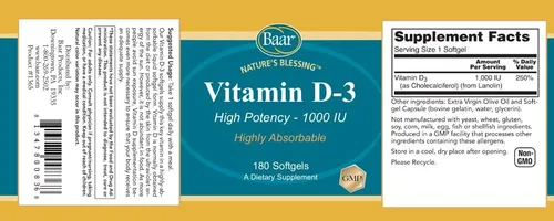 Vista 2 de Baar Vitamina D-3, cápsulas blandas