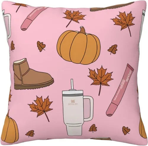 Vista 17 de Almohada de terciopelo con estampado de puntos de leopardo rosa y naranja, juego para el hogar, cómoda decoración de cama cuadrada, sofá al aire