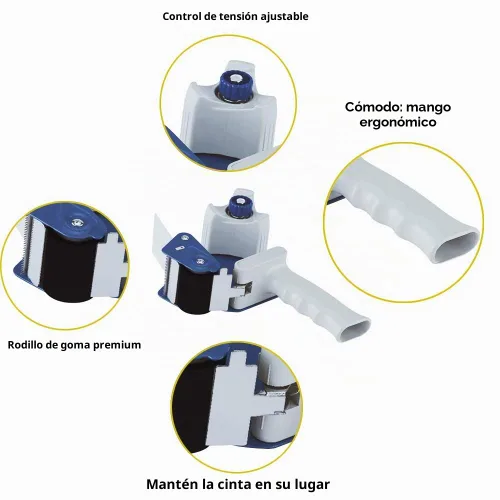 Vista 2 de PERFECTAPE - Cinta de embalaje resistente de 3 pulgadas, 1 rollo con pistola de cinta de 3 pulgadas, 3 pulgadas x 65 años