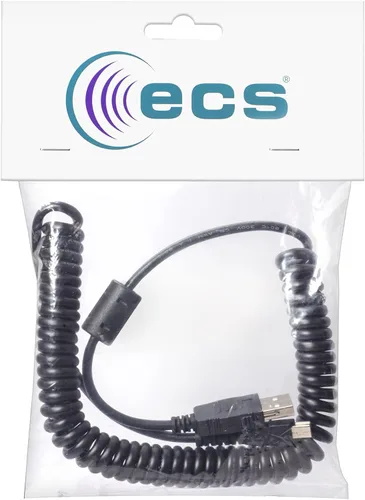 Vista 3 de ECS Cable rizado USB de repuesto de 2.5 a 5.5 pies compatible con SpeechMike Premium y Touch