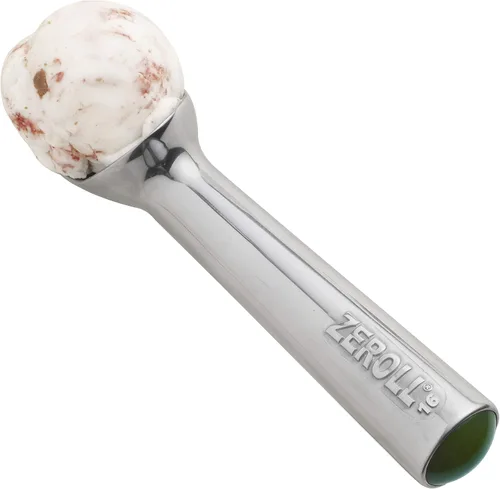 Vista 3 de Zeroll Cuchara de helado original con mango conductor de calor relleno de líquido, diseño simple de aluminio de una pieza, fácil liberación