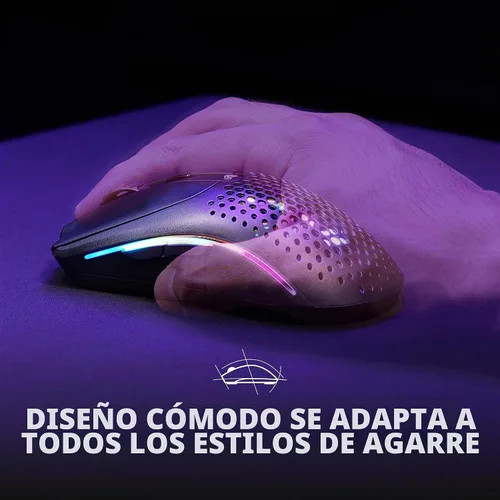 Vista 7 de Glorious Gaming Model O 2 Ratón Inalámbrico para Juegos - Inalámbrico Híbrido 2.4GHz y Bluetooth, 68g Superligero, Larga Duración de Batería, Sensor