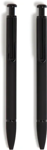 Vista 8 de U Brands Bolígrafos Monterey, juego de 2, gris pizarra oscuro y rosa suave con detalles dorados, punta gruesa (1.0 mm), tinta negra