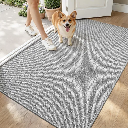 Vista 20 de LUMI Tapete ultradelgado para puerta de interior de 17 x 30 pulgadas, tapete de entrada antideslizante, tapete de perfil bajo, tapete de diseño